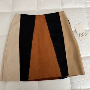 NWT Zara suede mini skirt